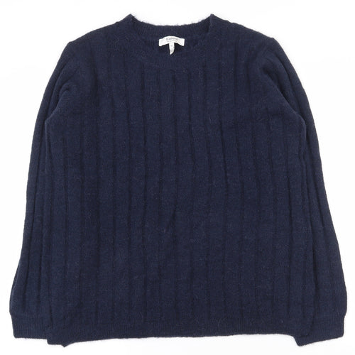 b.young Mens Blue Round Neck  Acrylic Pullover Jumper Size M