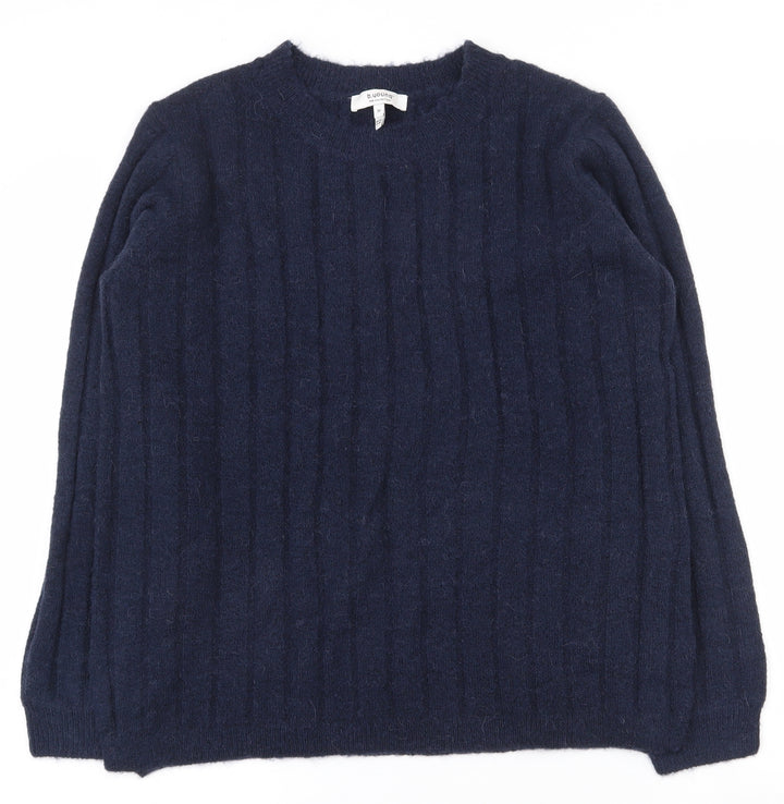 b.young Mens Blue Round Neck Acrylic Pullover Jumper Size M