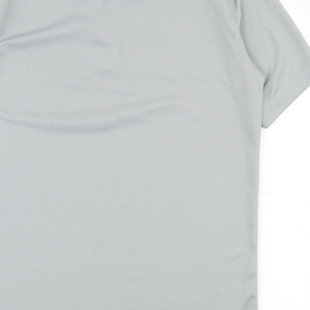 Funktion Mens Grey  Polyester  Polo Size M Collared Button