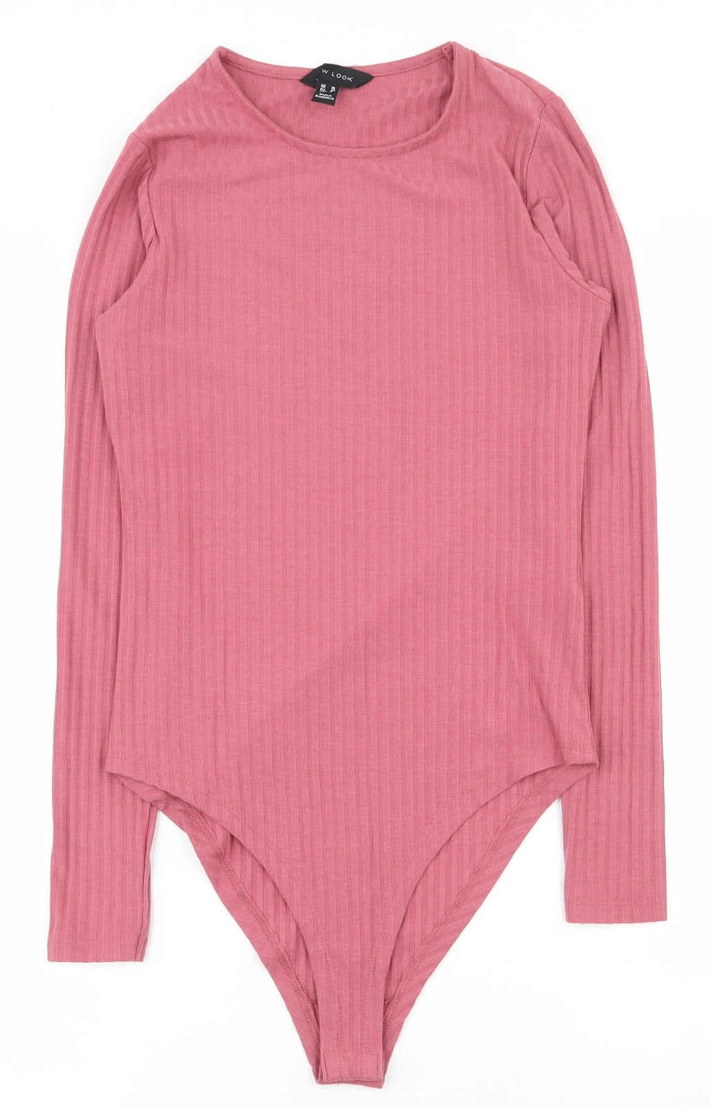 New Look Womens Pink  Polyester Bodysuit One-Piece Size 10  Snap