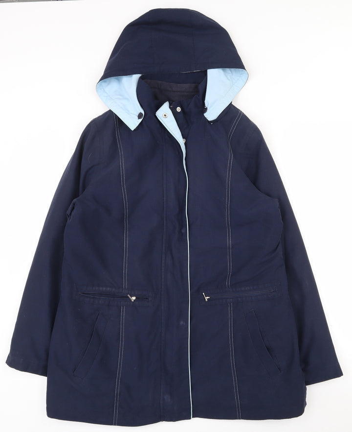 Bonmarché Womens Blue   Anorak Coat Size S  Zip