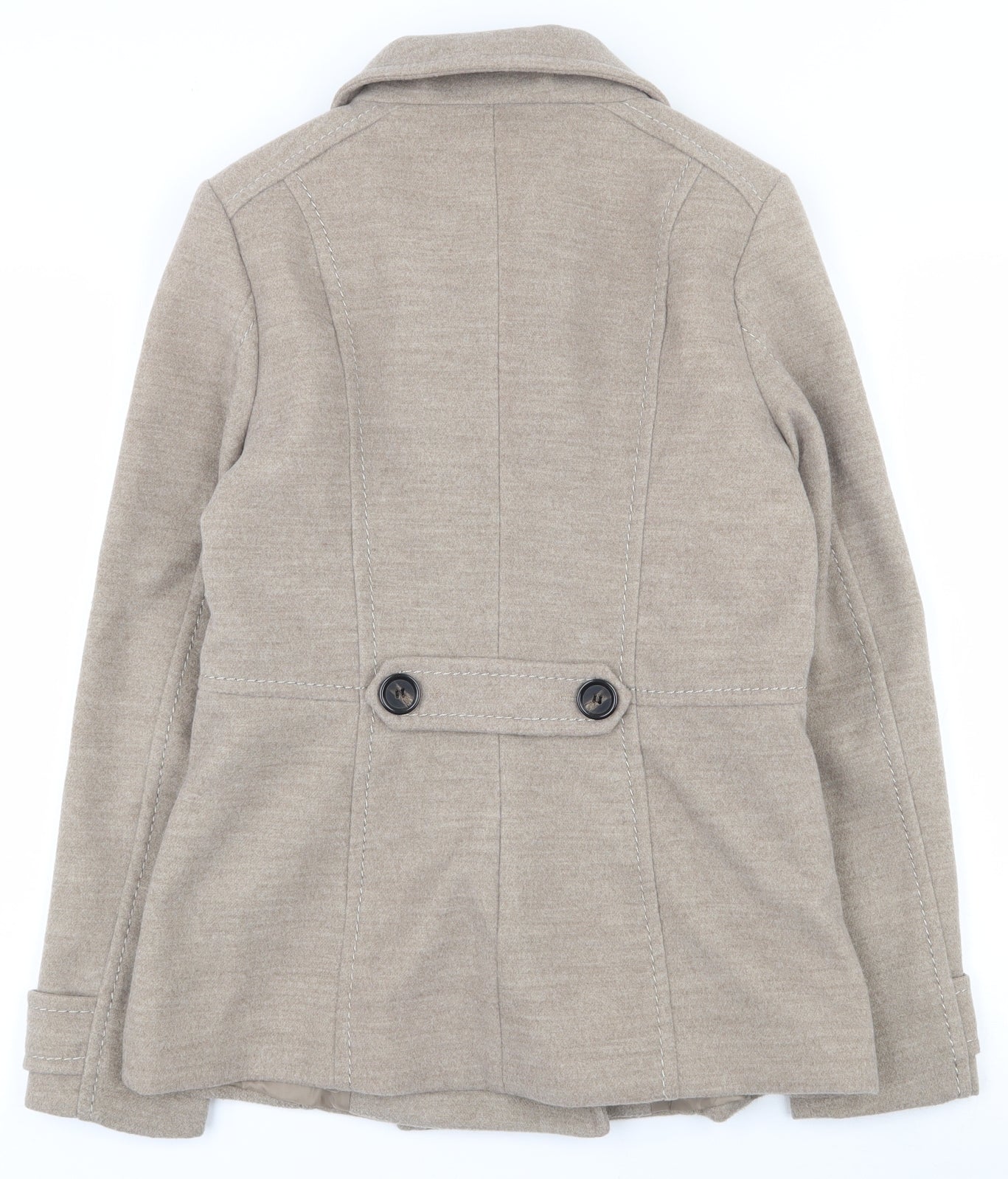H&M Womens Brown   Pea Coat Coat Size 8  Button