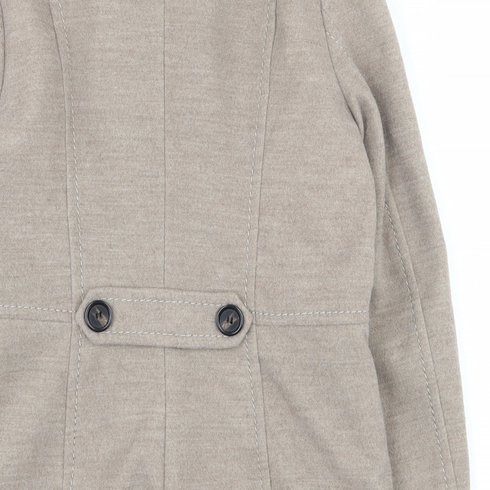 H&M Womens Brown   Pea Coat Coat Size 8  Button