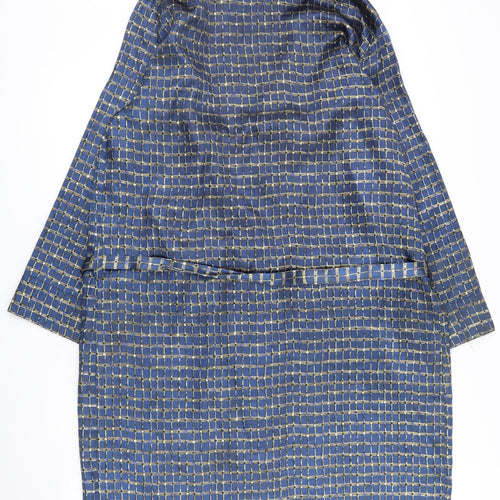BOWN OF LONDON Mens Blue Geometric 100% Polyester  Robe Size L  Tie