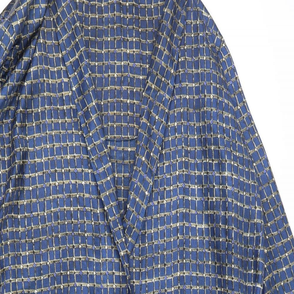 BOWN OF LONDON Mens Blue Geometric 100% Polyester  Robe Size L  Tie