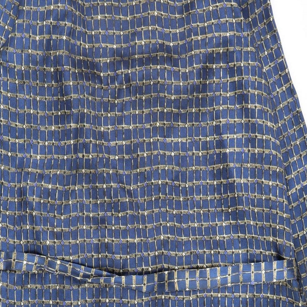 BOWN OF LONDON Mens Blue Geometric 100% Polyester  Robe Size L  Tie