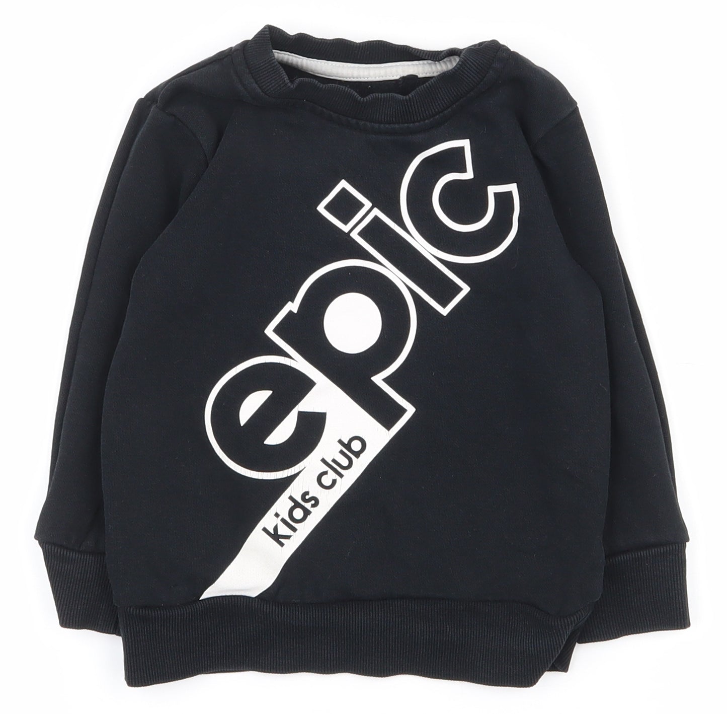 George Boys Black  Cotton Pullover Jumper Size 18-24 Months  Pullover