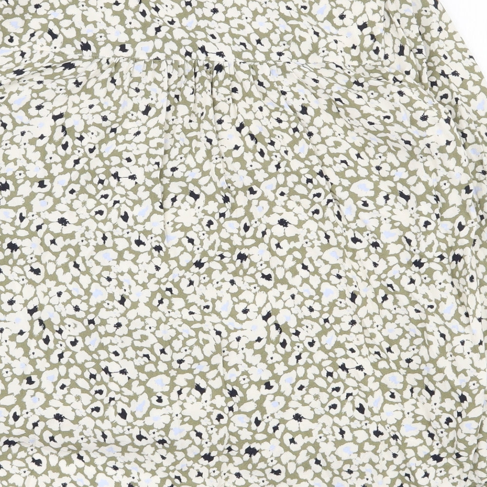 Marks and Spencer Womens Multicoloured Floral Viscose Basic Blouse Size 12 V-Neck