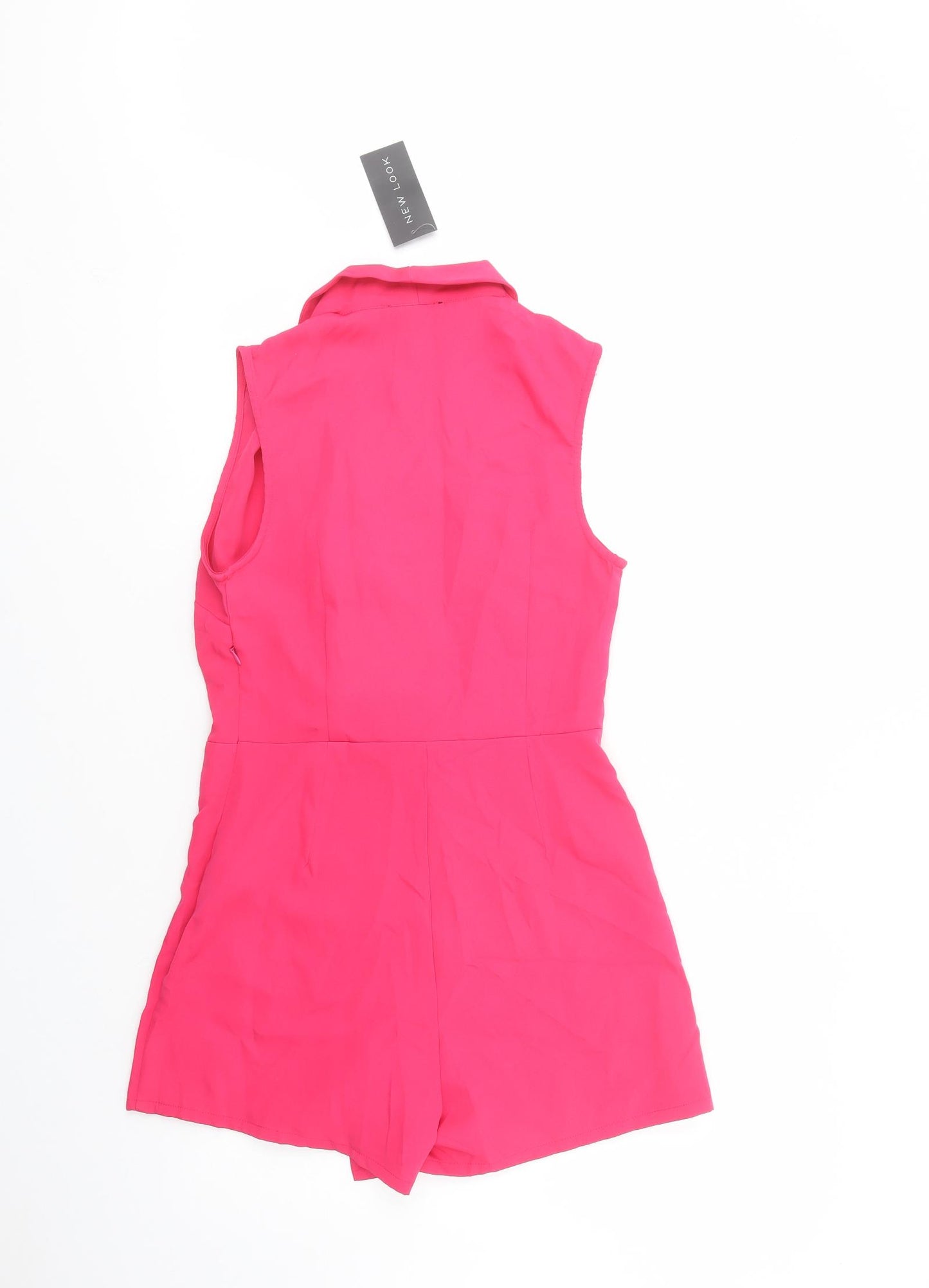 New Look Womens Pink  Polyester Playsuit One-Piece Size 8  Zip