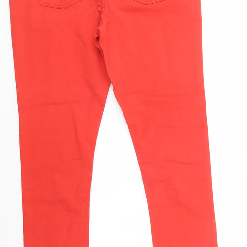 ESMARA Womens Red  Cotton Skinny Jeans Size 16 L32 in Regular Button