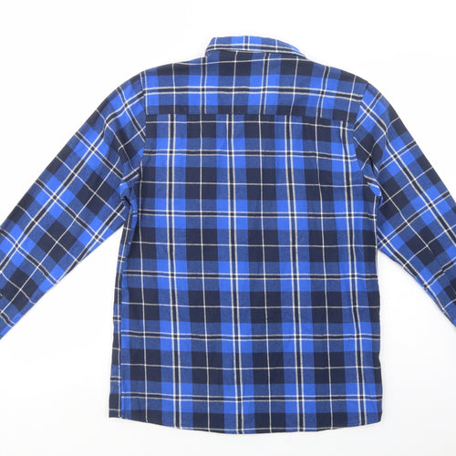 Another Influence Mens Blue Plaid Cotton  Button-Up Size M Collared Button