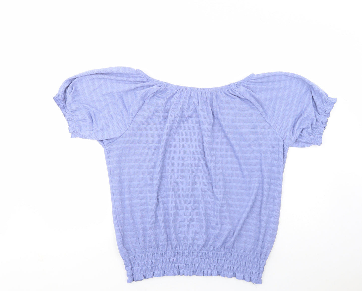 Papaya Womens Blue  Polyester Basic Blouse Size 16 Off the Shoulder