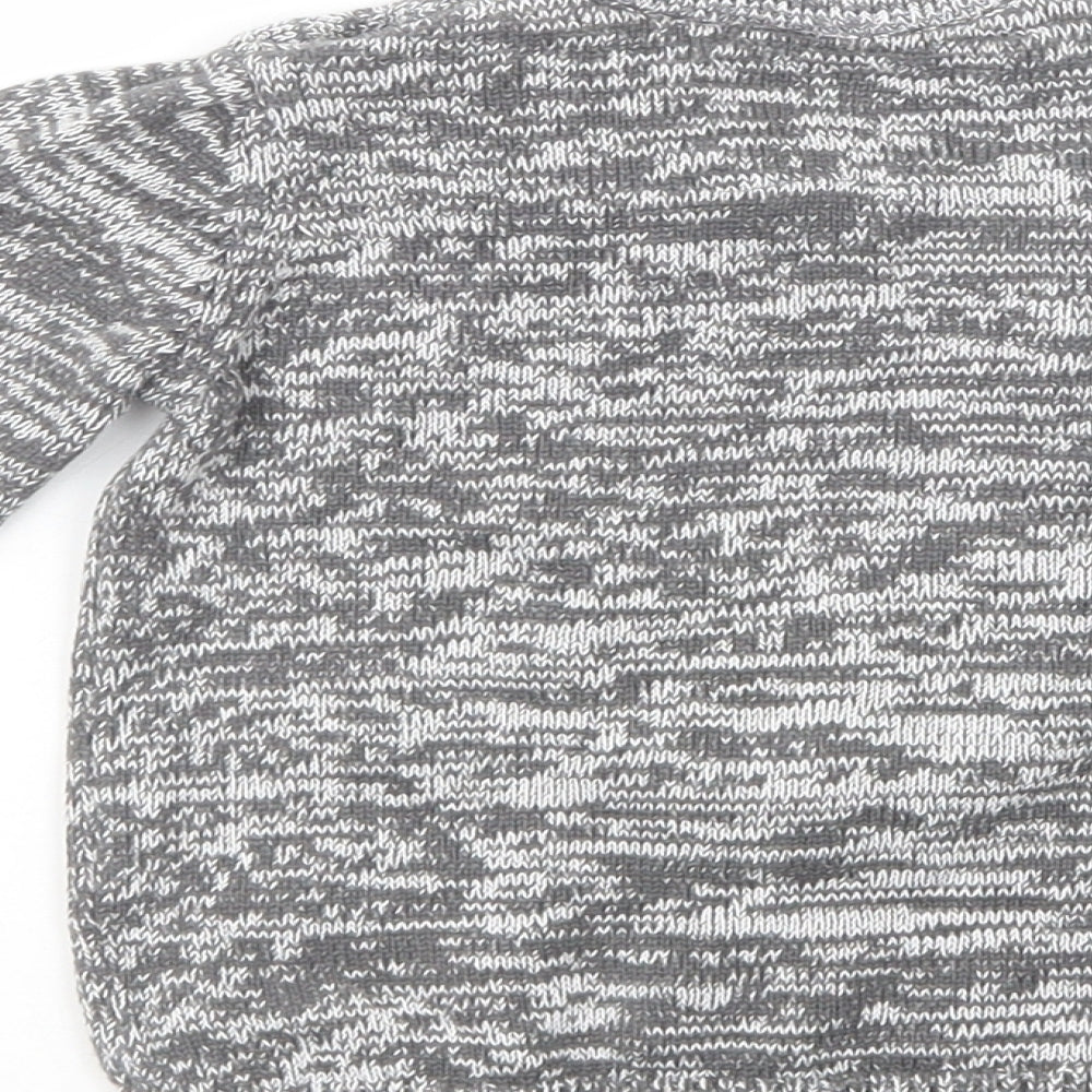 F&F Baby Grey  Cotton Pullover Jumper Size 12-18 Months  Button - Rocket
