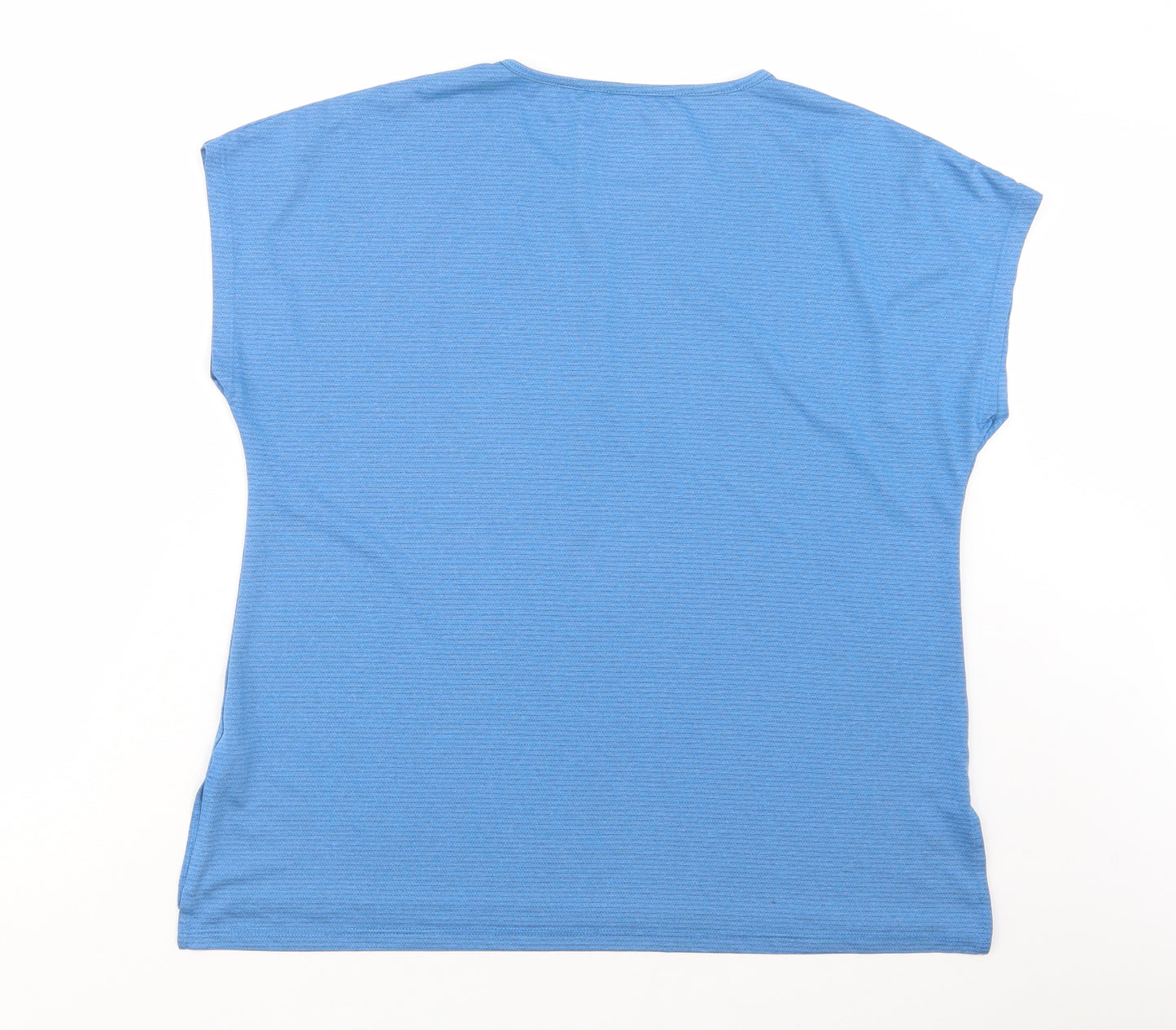 Dunnes Stores Womens Blue  Polyester Pullover T-Shirt Size L Crew Neck Pullover