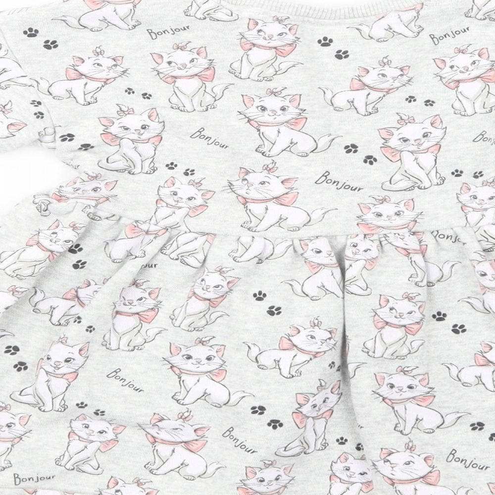 NEXT Baby Grey Geometric Cotton Fit & Flare  Size 18-24 Months  Crew Neck Pullover - Cat Print