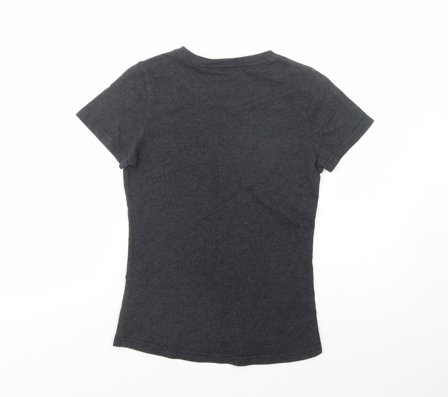 Diesel Womens Grey  Cotton Basic T-Shirt Size S Crew Neck