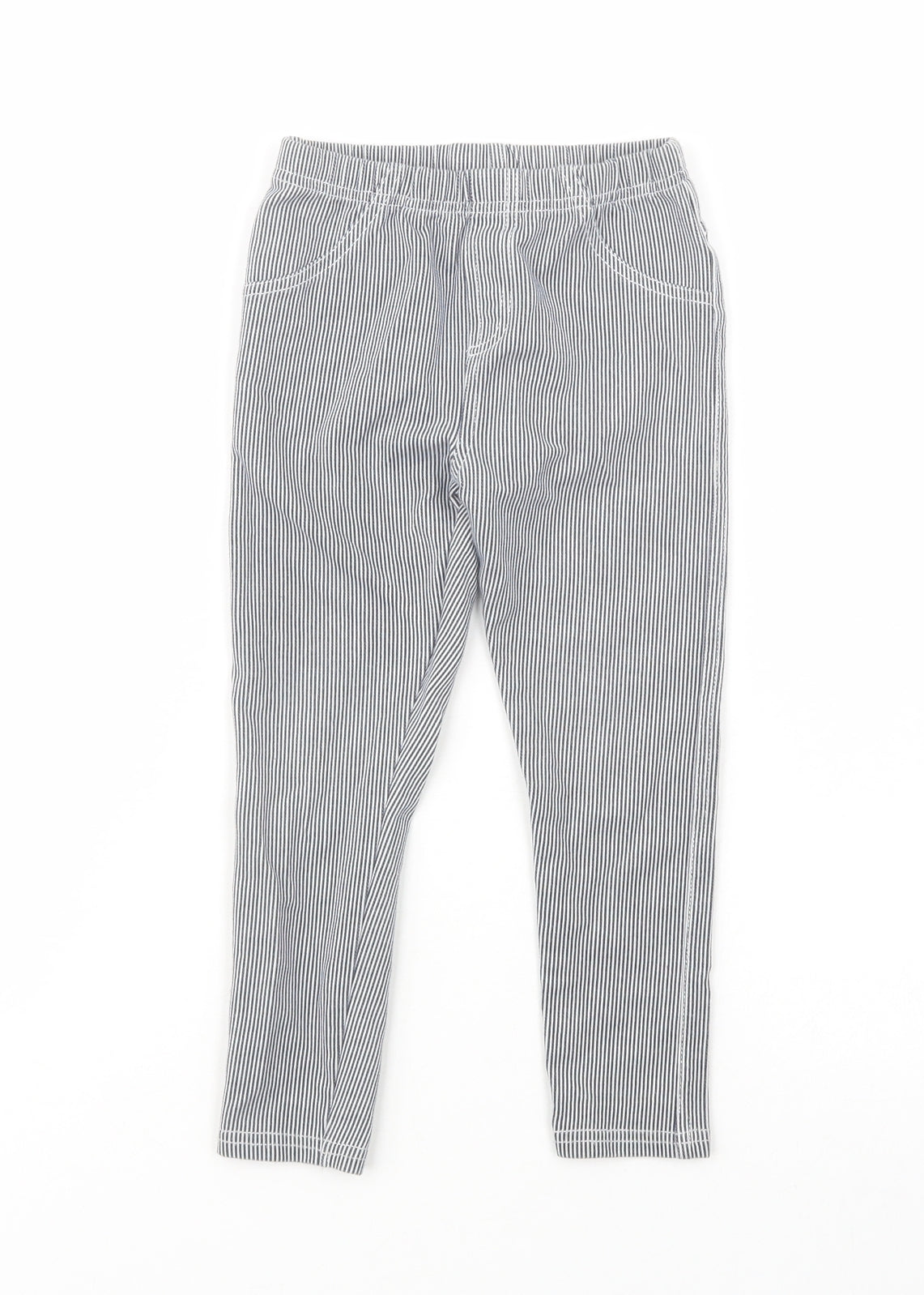 Dunnes Stores Girls Grey Striped Cotton Jogger Trousers Size 3-4 Years  Regular