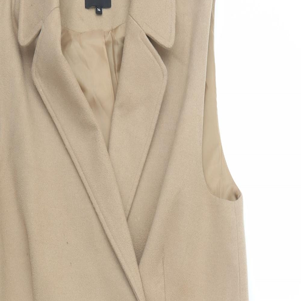 New Look Womens Beige   Jacket Waistcoat Size 14  Button