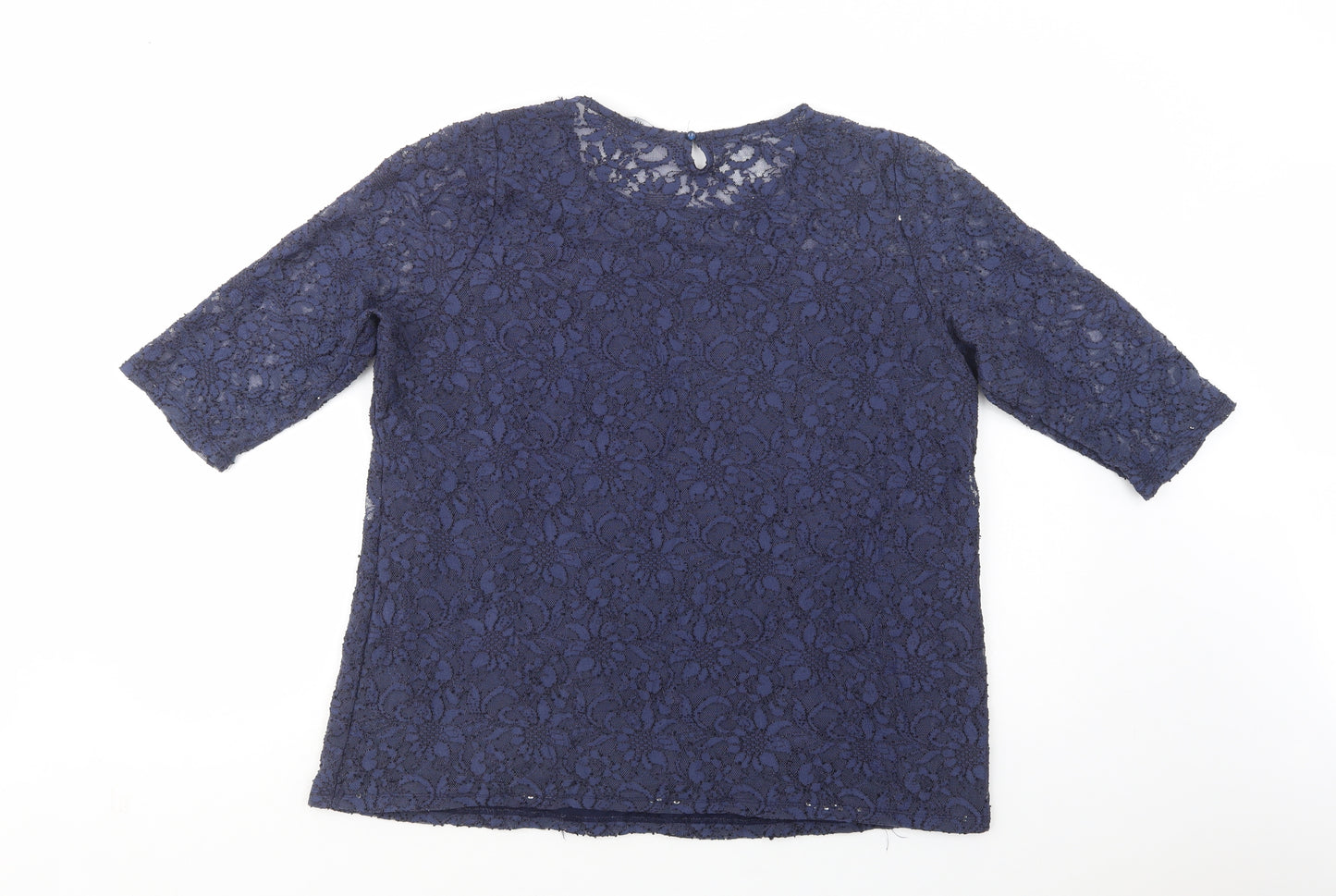 Bonmarché Womens Blue  Nylon Basic Blouse Size 20 Boat Neck