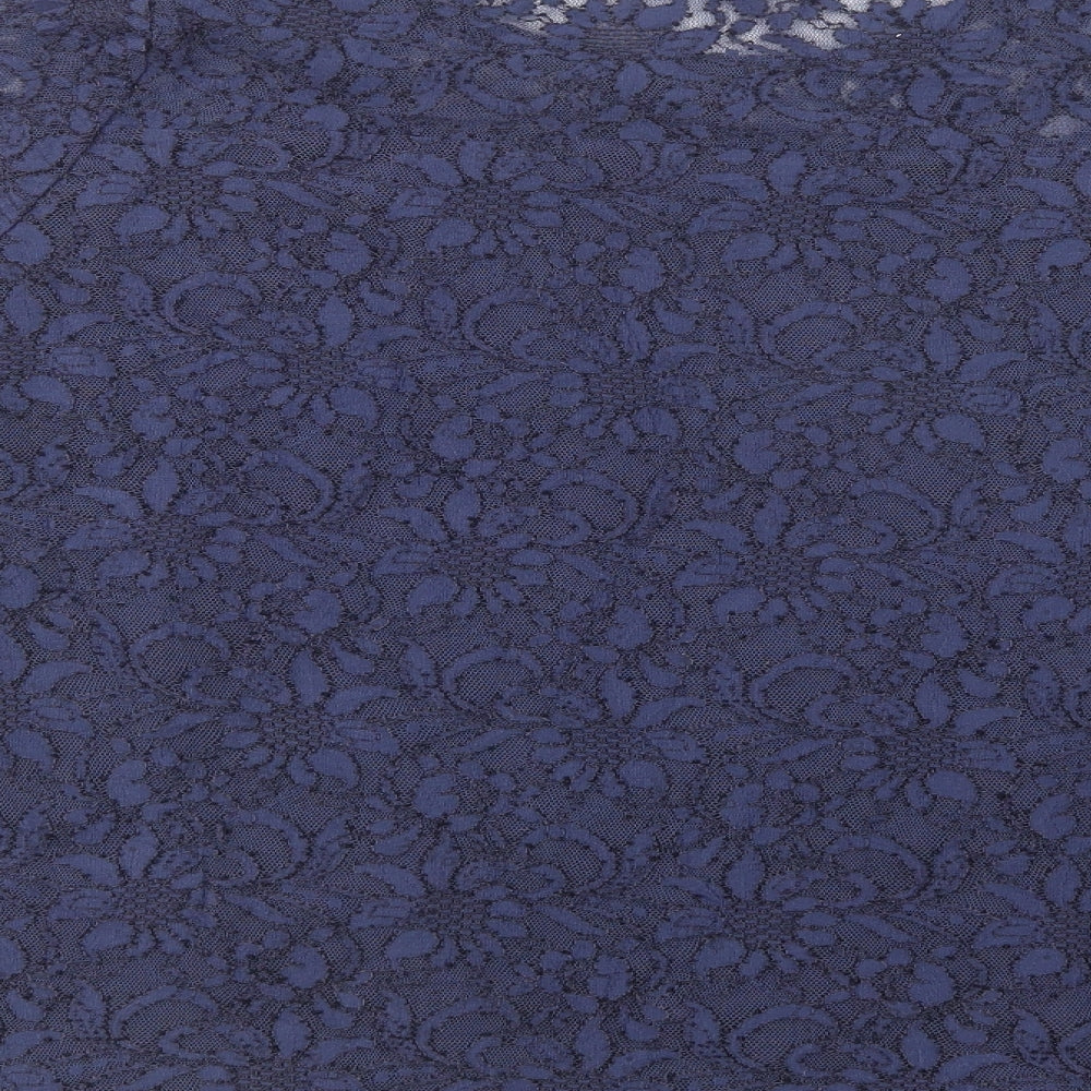 Bonmarché Womens Blue  Nylon Basic Blouse Size 20 Boat Neck