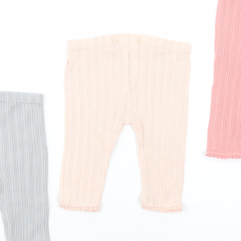 NEXT Baby Pink  Cotton Trousers Set Outfit/Set Size 3-6 Months