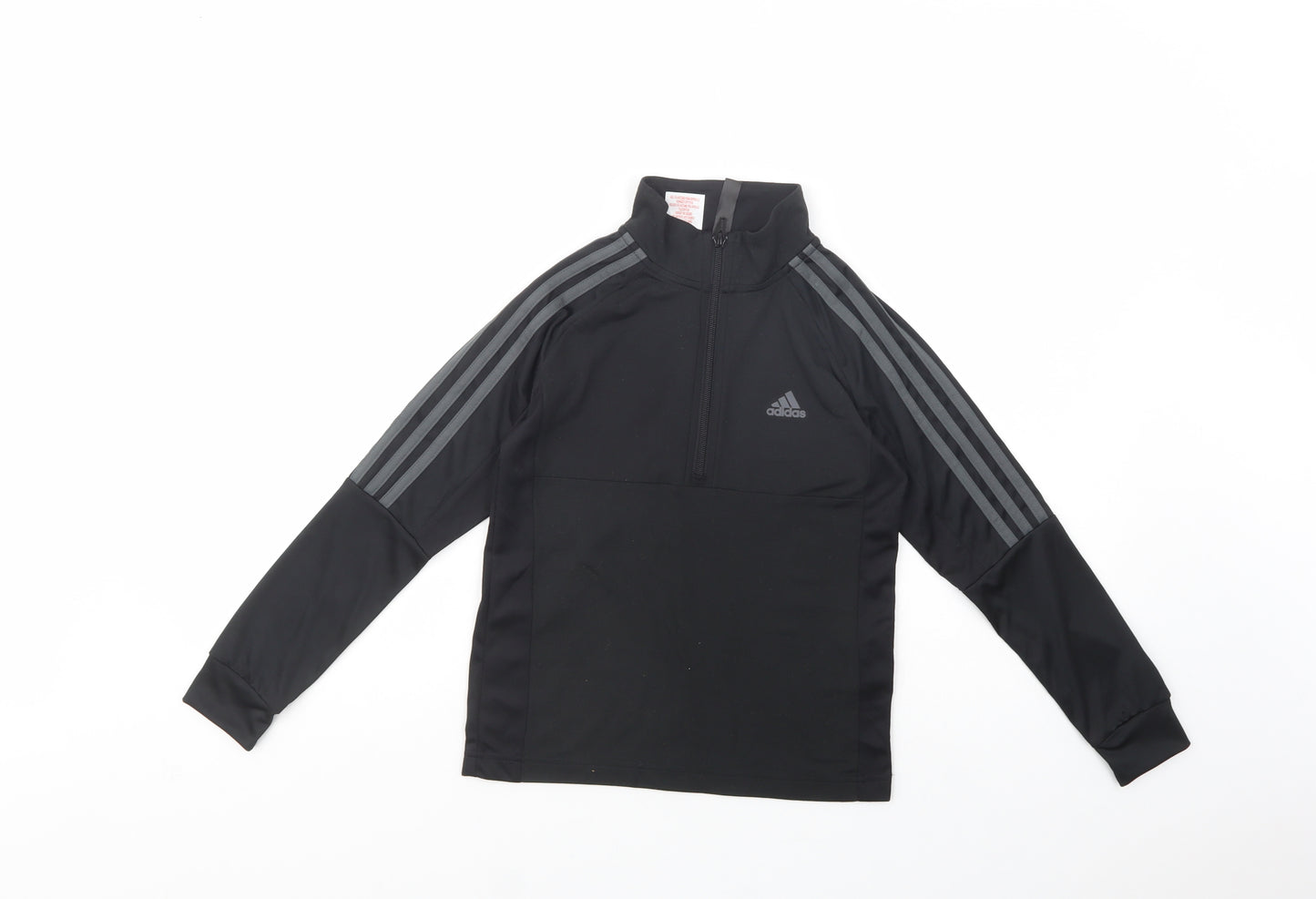 adidas Boys Black  Polyester Full Zip Sweatshirt Size 9-10 Years  Zip