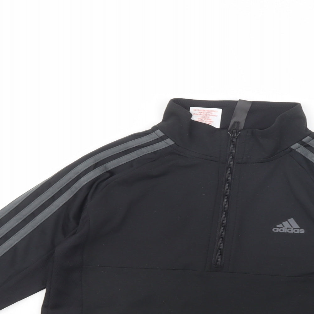 adidas Boys Black  Polyester Full Zip Sweatshirt Size 9-10 Years  Zip