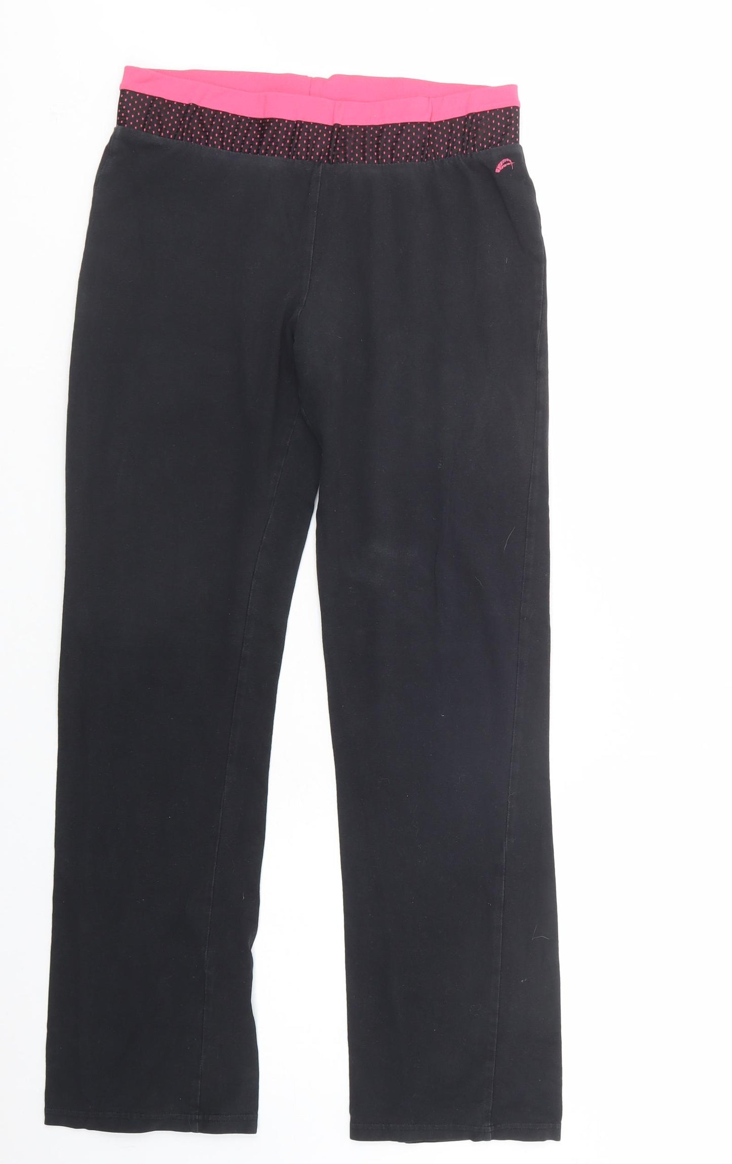 F&F Womens Black  Cotton Jogger Trousers Size 12 L29 in Regular