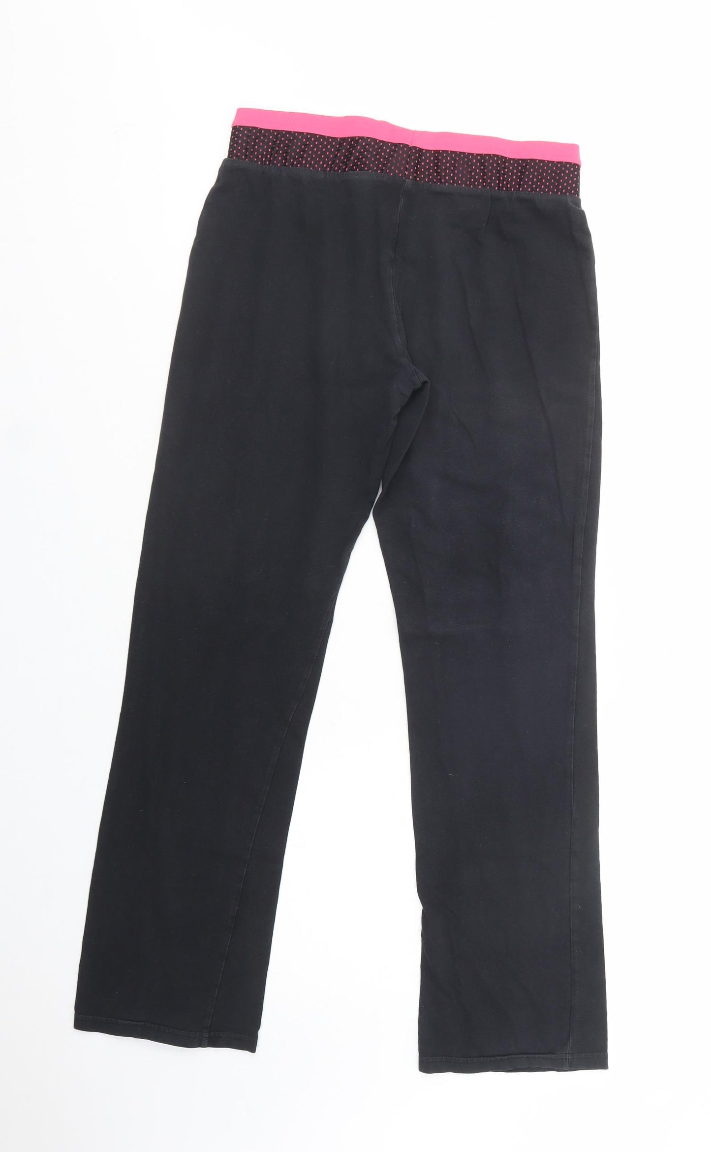 F&F Womens Black  Cotton Jogger Trousers Size 12 L29 in Regular