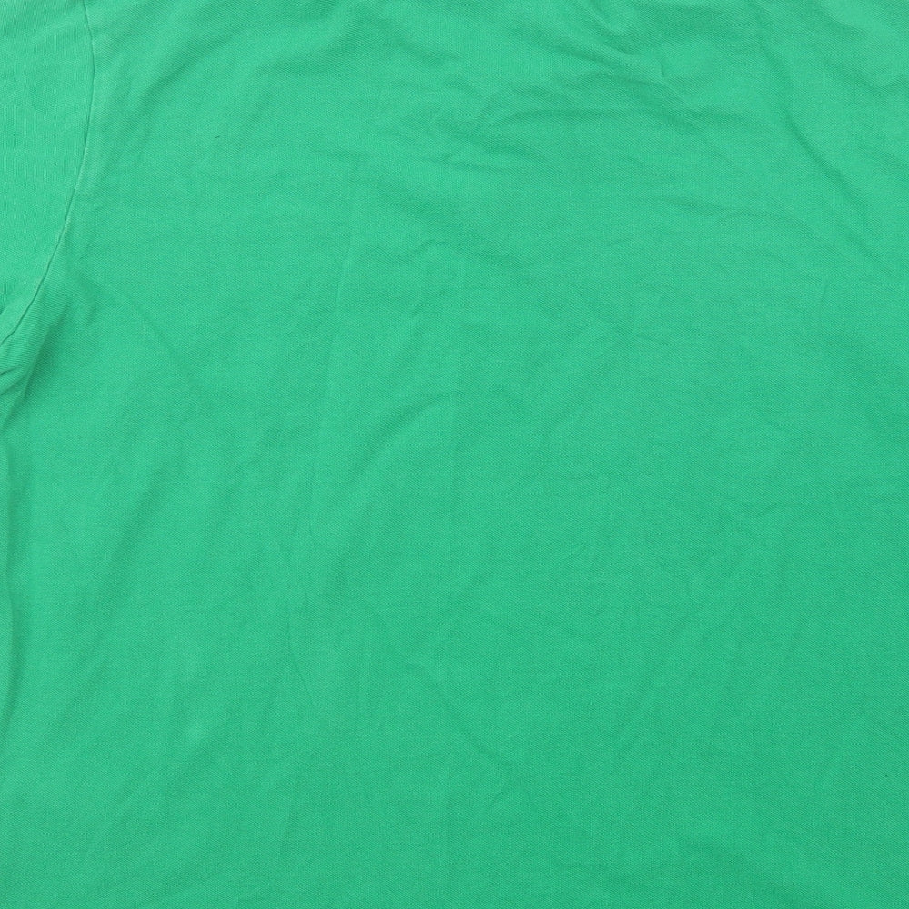 Le Shark Mens Green Striped Cotton  Polo Size XL Collared Button