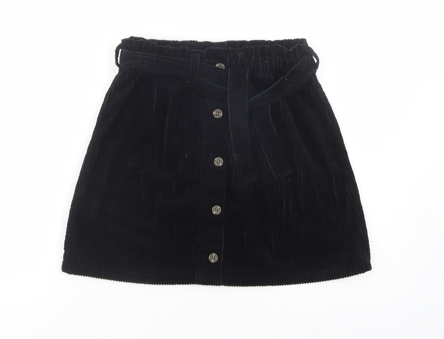 NEXT Girls Black  Cotton A-Line Skirt Size 12 Years  Regular Button