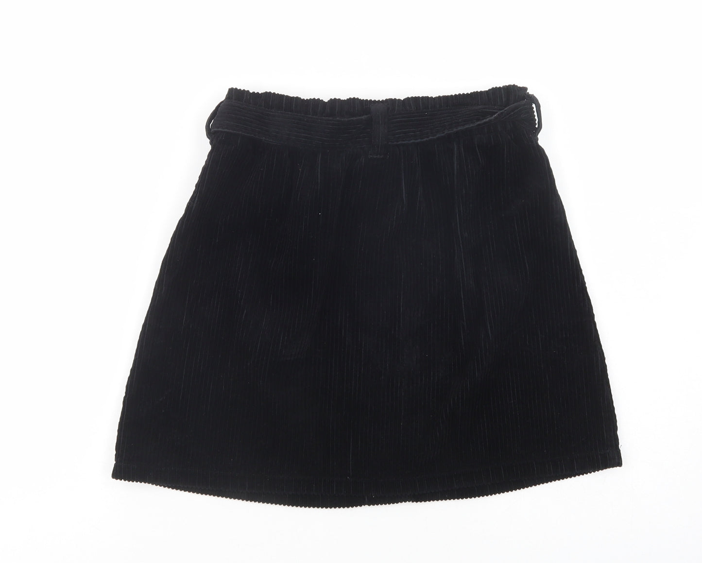 NEXT Girls Black  Cotton A-Line Skirt Size 12 Years  Regular Button
