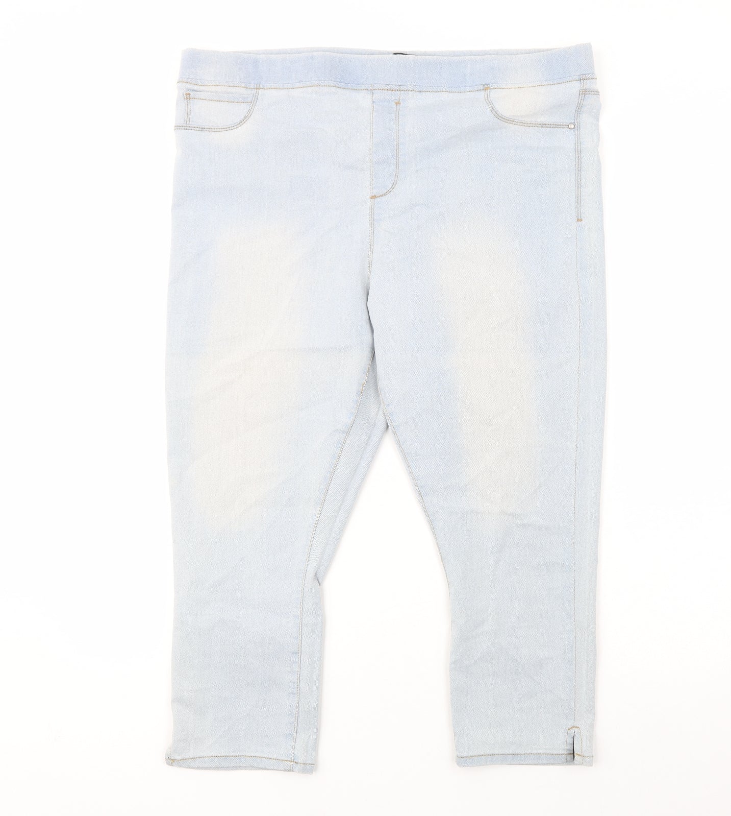 Pep & Co Womens Blue  Cotton Cropped Jeans Size 18 L22 in Regular