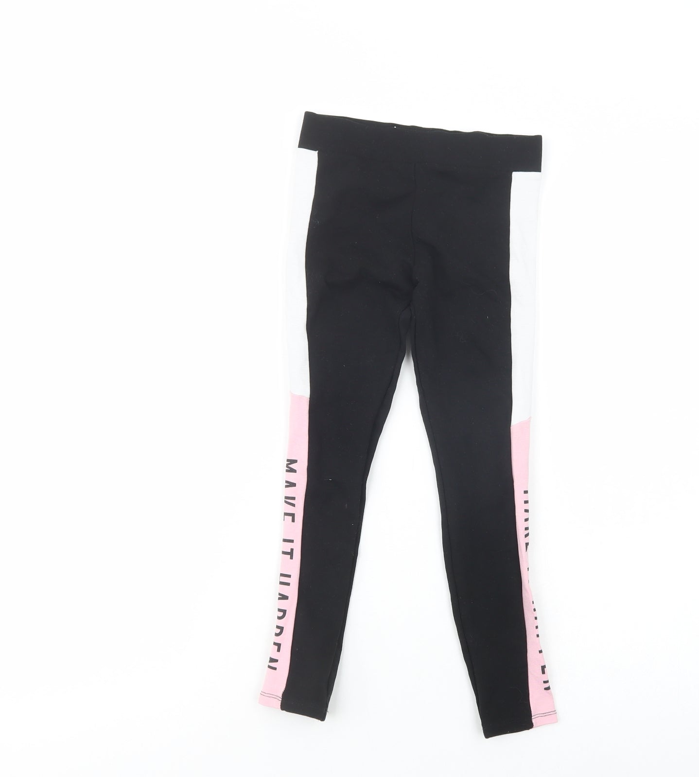 F&F Girls Black  Viscose Jogger Trousers Size 6-7 Years  Regular  - Leggings