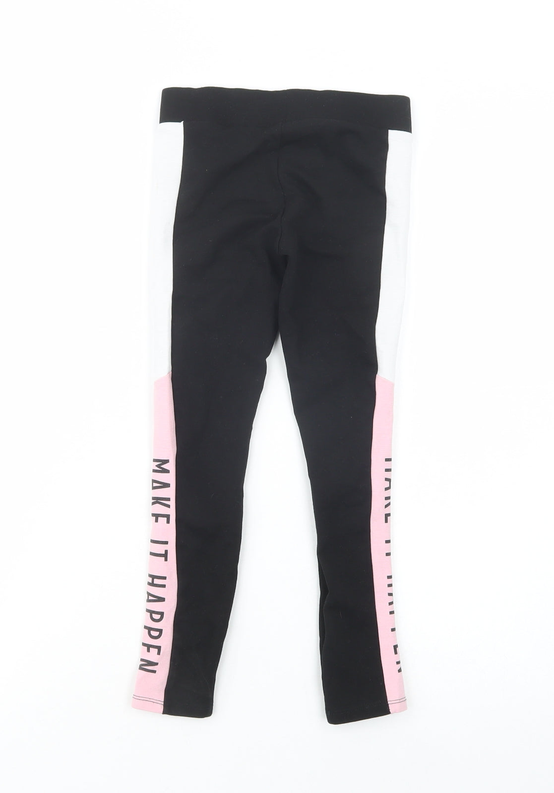F&F Girls Black  Viscose Jogger Trousers Size 6-7 Years  Regular  - Leggings