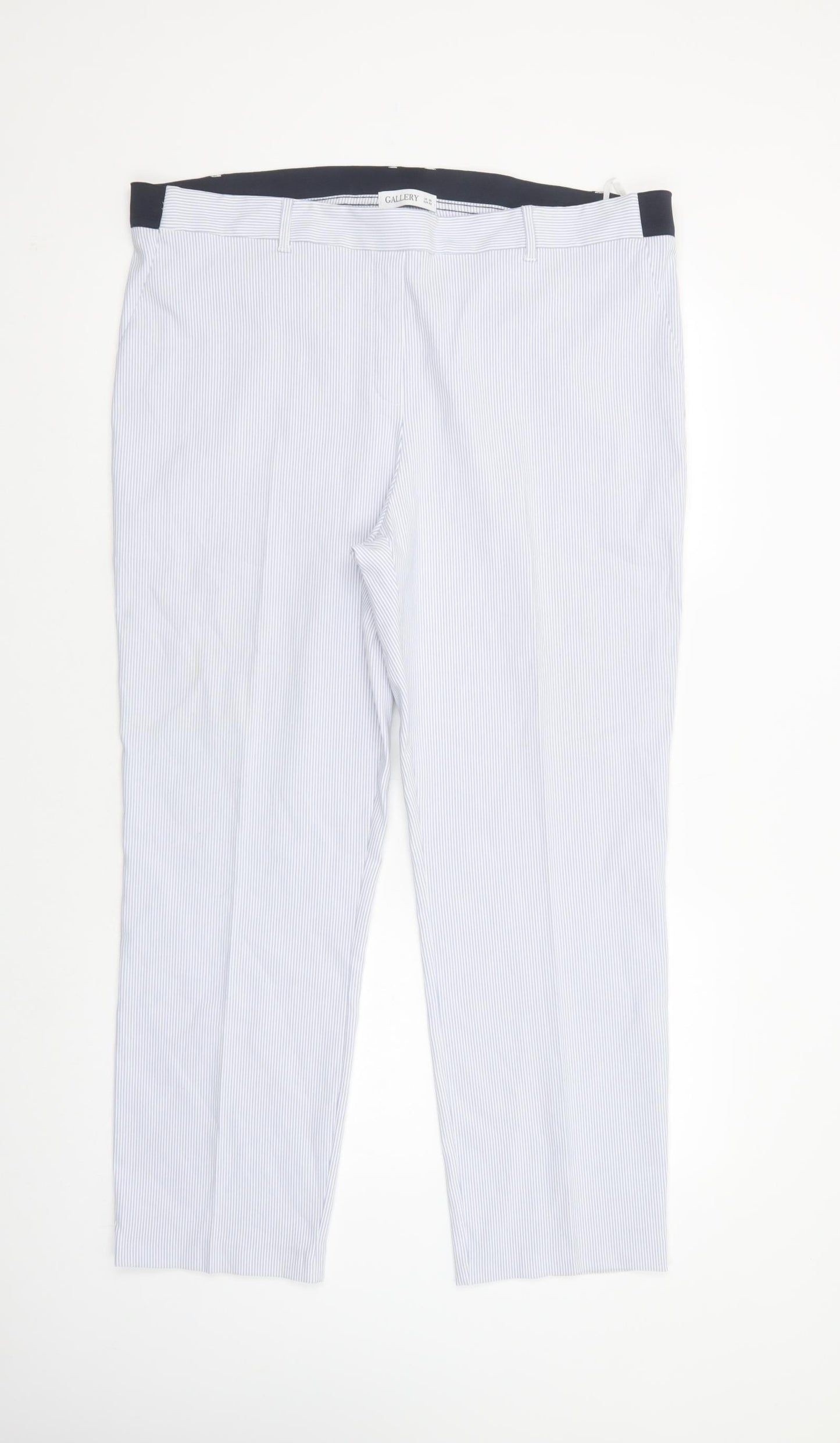 Gallery Womens Blue Striped Polyester Dress Pants Trousers Size 20 L29 in Regular