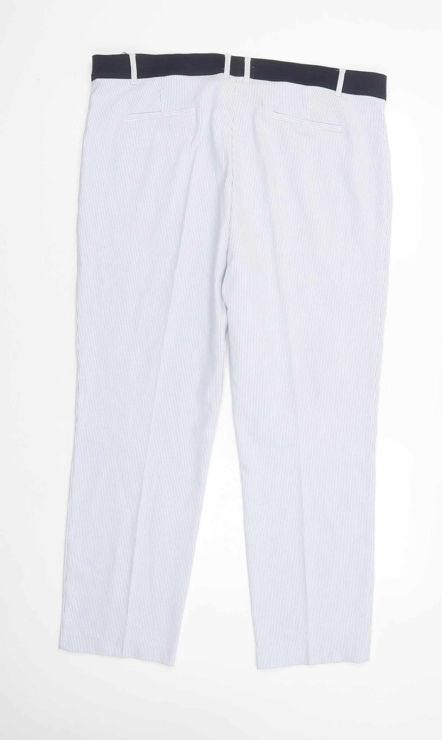 Gallery Womens Blue Striped Polyester Dress Pants Trousers Size 20 L29 in Regular