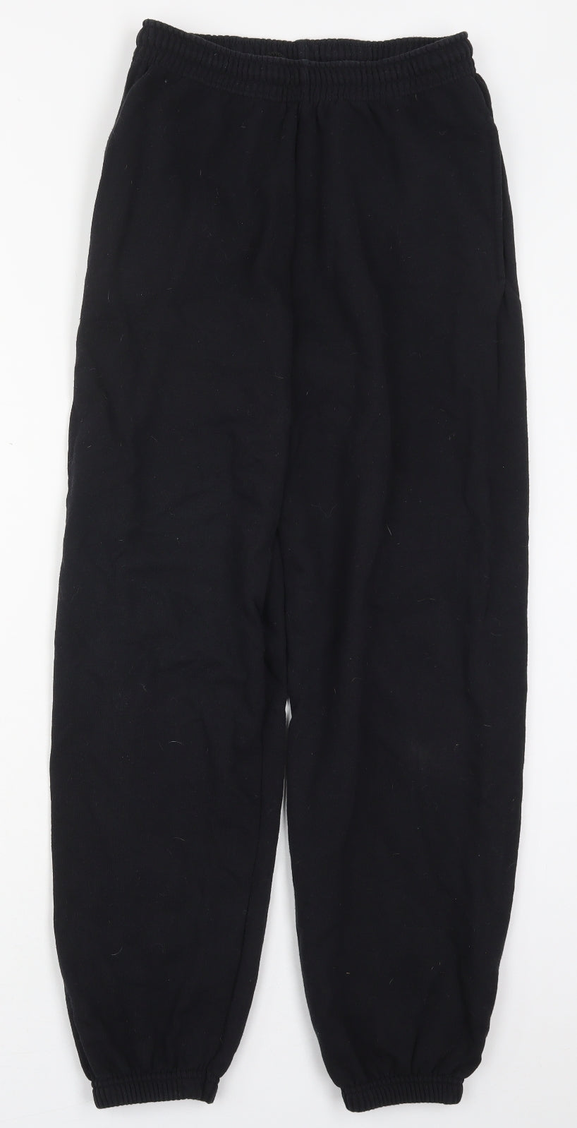 Fruit of the Loom Boys Black  Cotton Sweatpants Trousers Size 14-15 Years  Regular Drawstring