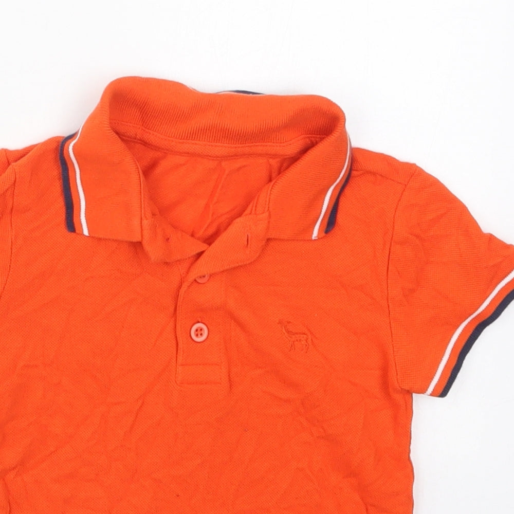Dunnes Boys Orange  Cotton Basic Polo Size 4-5 Years Collared Pullover