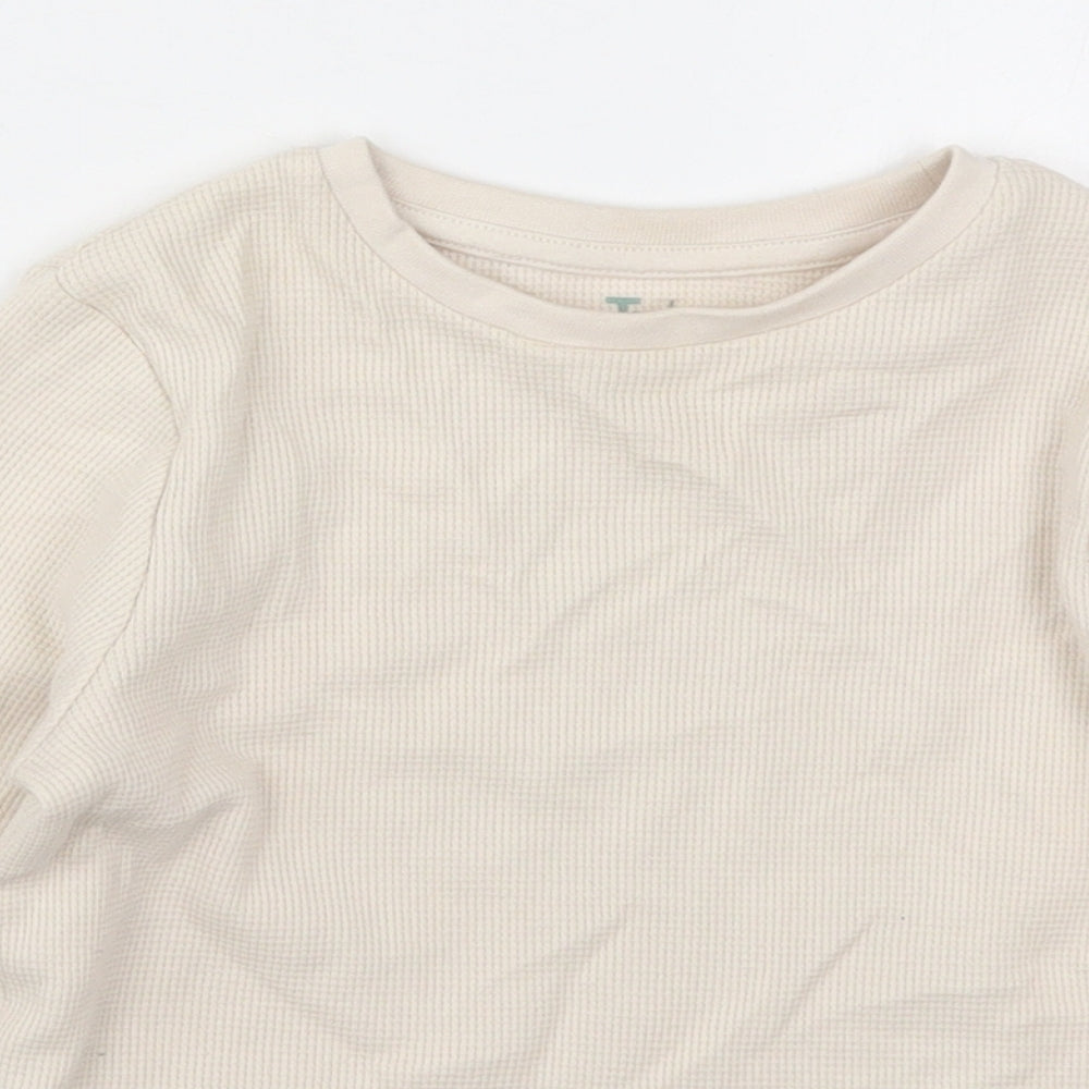 TU Boys Beige Crew Neck  Cotton Pullover Jumper Size 3 Years  Pullover