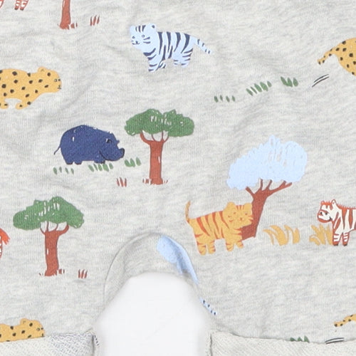 H&M Boys Grey  Cotton Sweatpants Trousers Size 9-12 Months  Drawstring - Animals