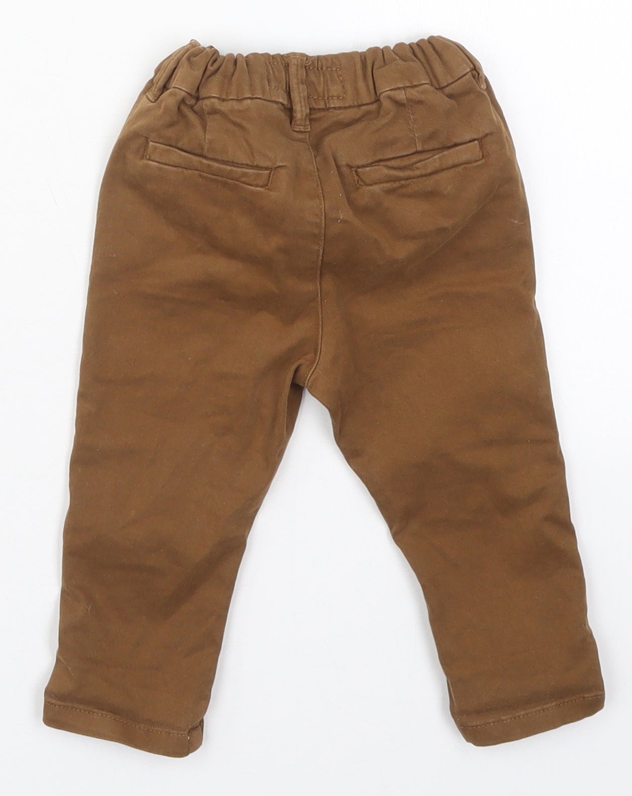 NEXT Boys Brown  Cotton Capri Trousers Size 6-9 Months  Button