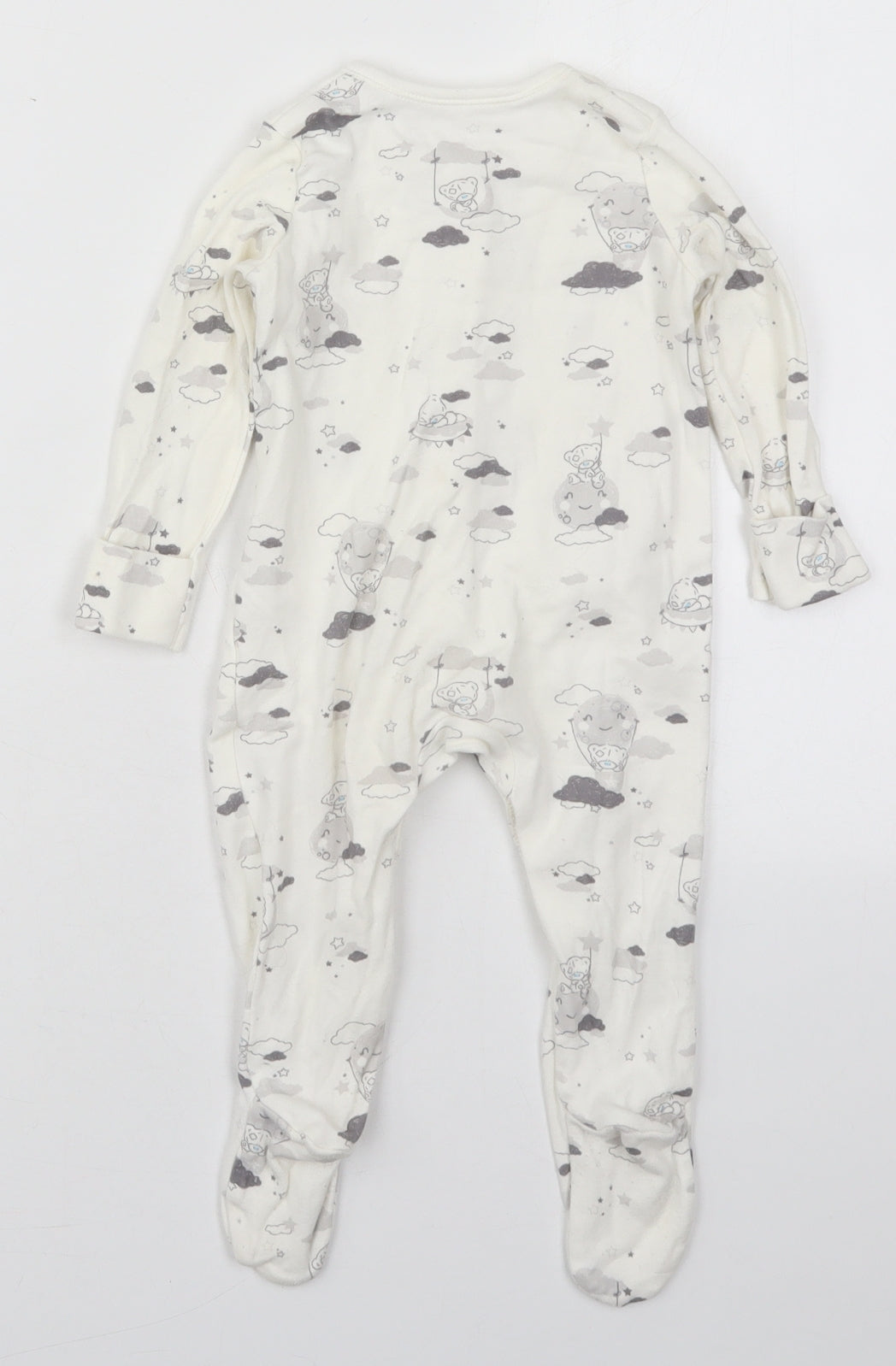 George Baby White Solid Cotton Cami One Piece Size 6-9 Months  Button - Tatty Teddy