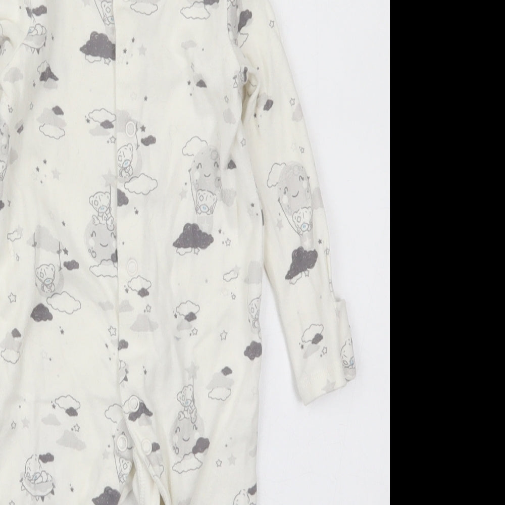 George Baby White Solid Cotton Cami One Piece Size 6-9 Months  Button - Tatty Teddy