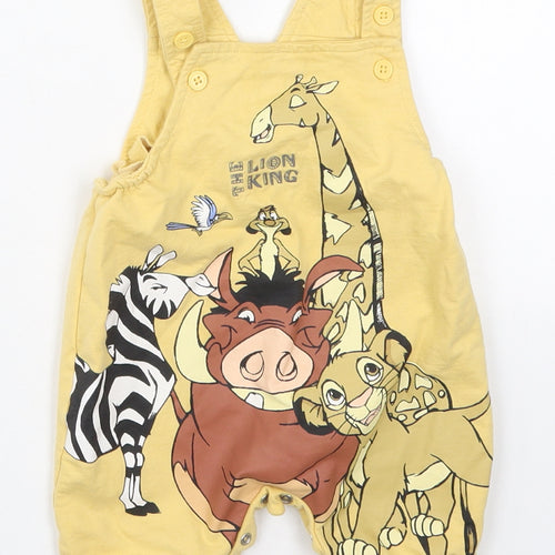 Primark Baby Yellow  Cotton Dungaree One-Piece Size 12-18 Months  Button - The Lion King