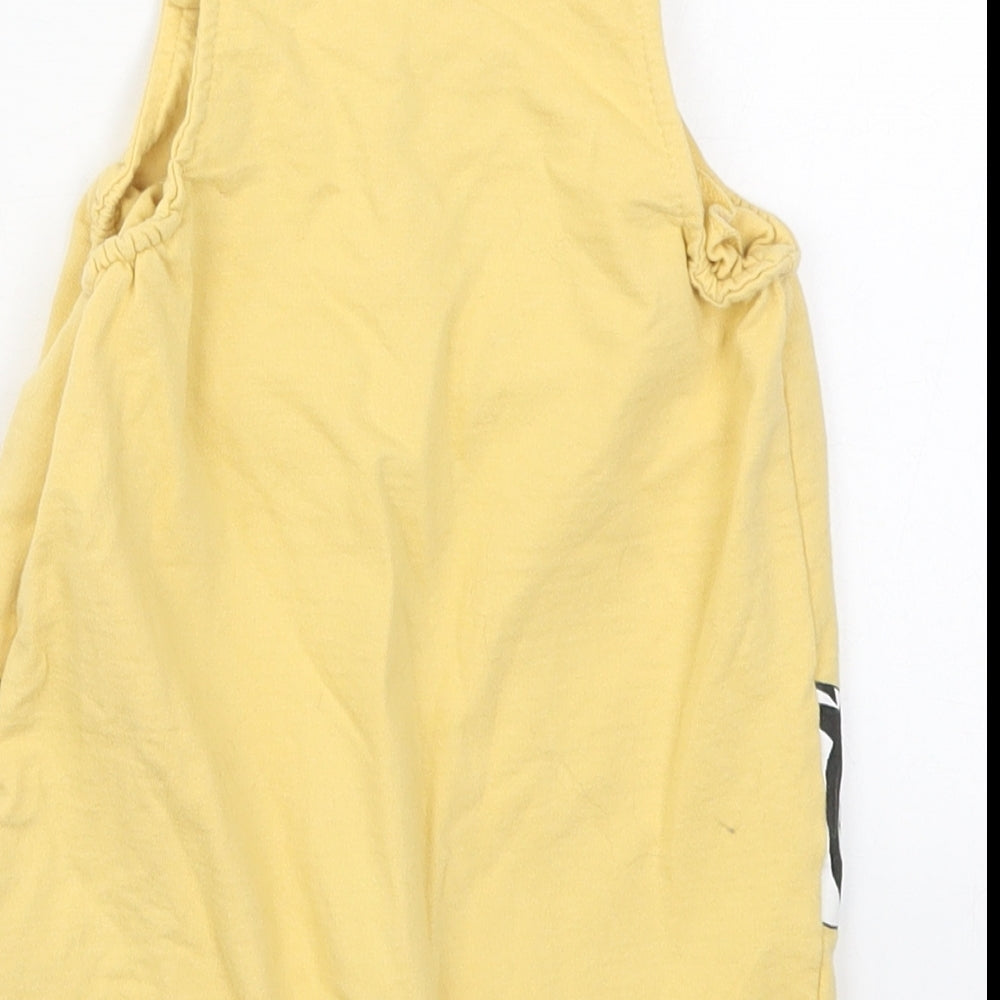 Primark Baby Yellow  Cotton Dungaree One-Piece Size 12-18 Months  Button - The Lion King