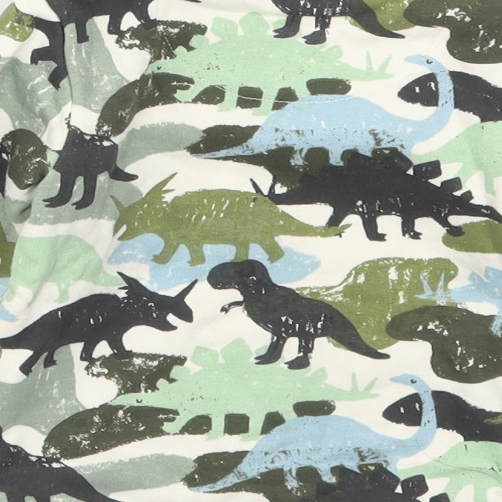 Marks and Spencer Boys Green  Cotton Basic T-Shirt Size 6-9 Months Crew Neck Pullover - Dinosaurs