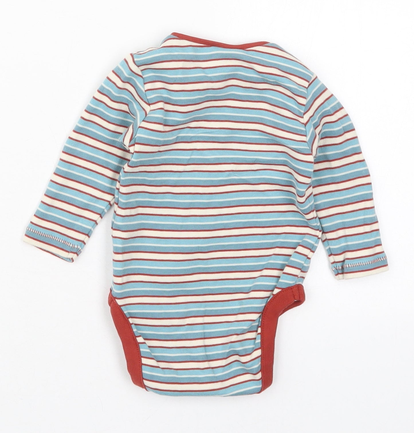 NEXT Boys Blue Striped Cotton Babygrow One-Piece Size 3-6 Months  Button