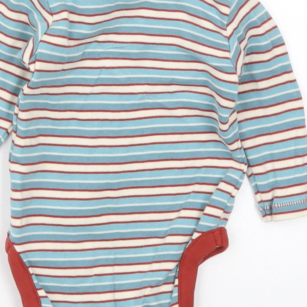 NEXT Boys Blue Striped Cotton Babygrow One-Piece Size 3-6 Months  Button