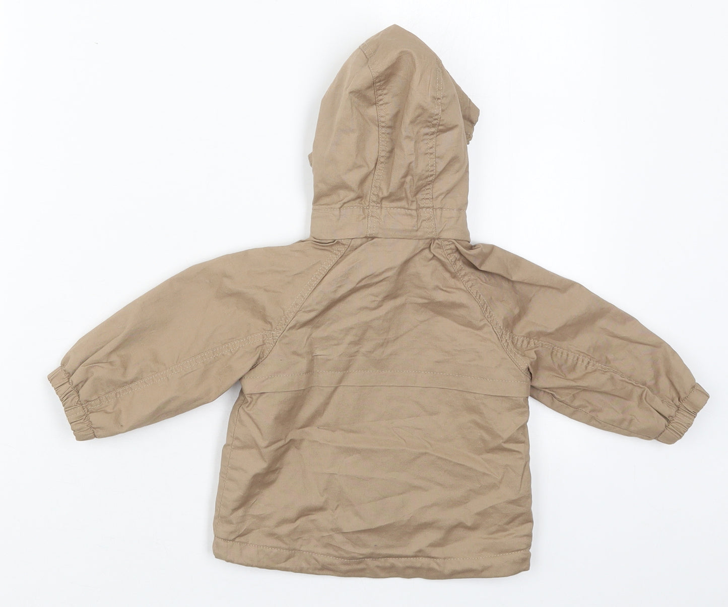 H&M Boys Beige   Basic Coat Coat Size 3-6 Months   Zip